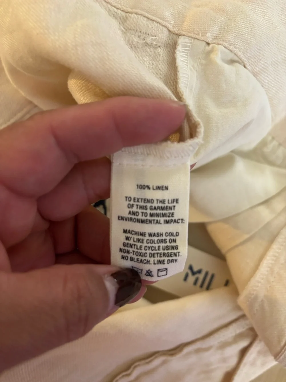 Alex Mill Cream Straight-Leg Linen Pants - Picture 6 of 6